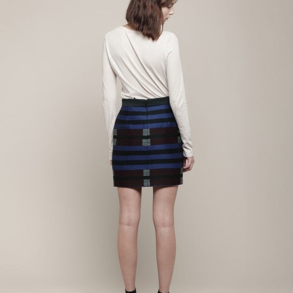 Proenza Schouler Geometric Striped Mini Pencil Skirt 8 - Picture 2 of 8